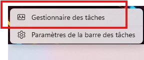Ouvrir le Gestionnaire des taches dans Windows