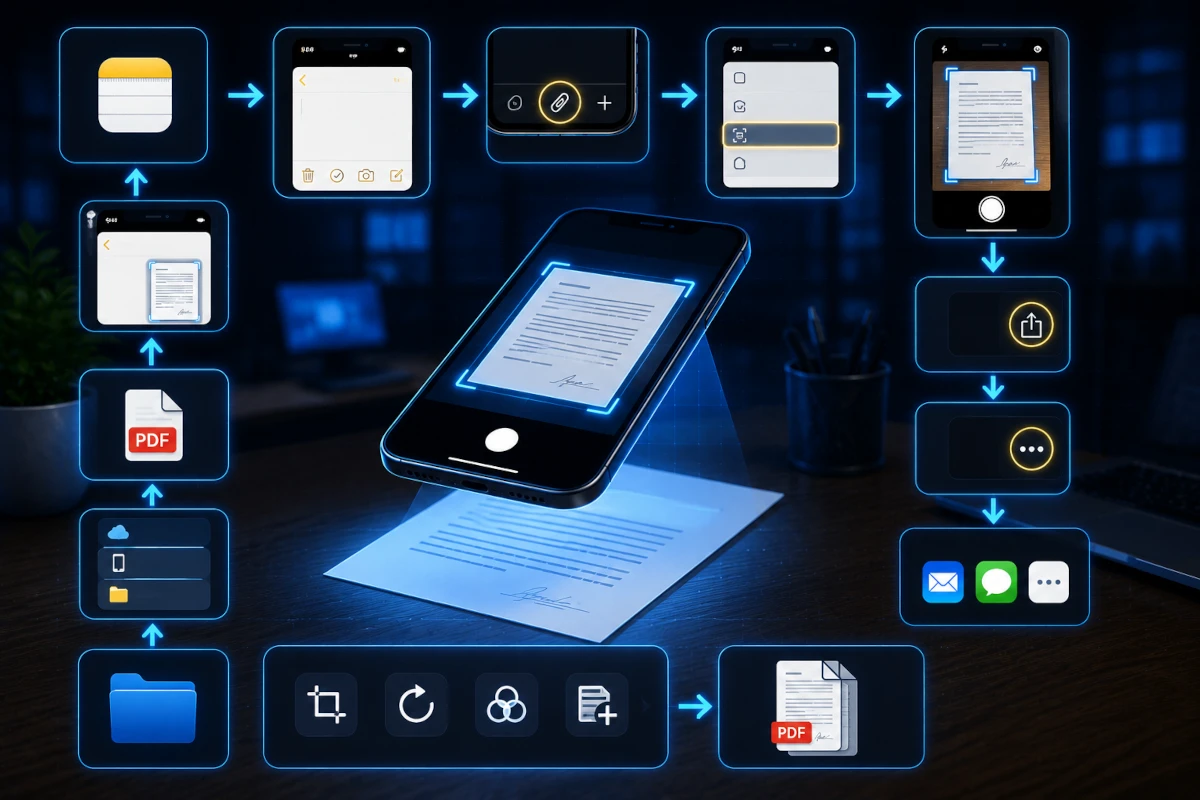 Scanner un document avec Notes sur iPhone