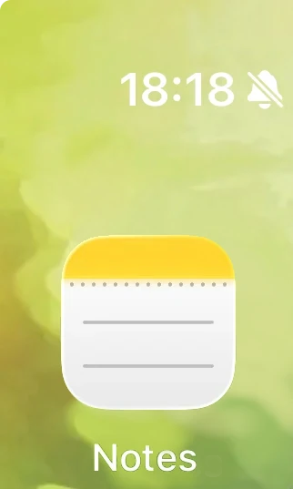 Ouvrir l'application Notes sur iPhone