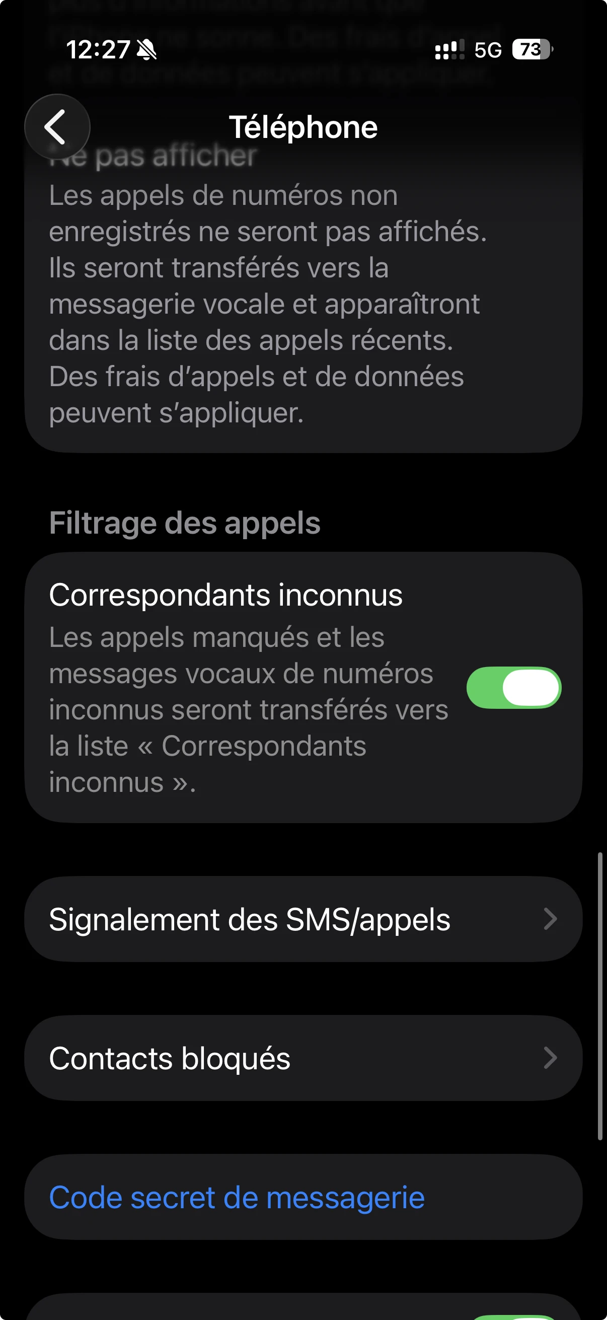 Demander a un appelant inconnu de se presenter