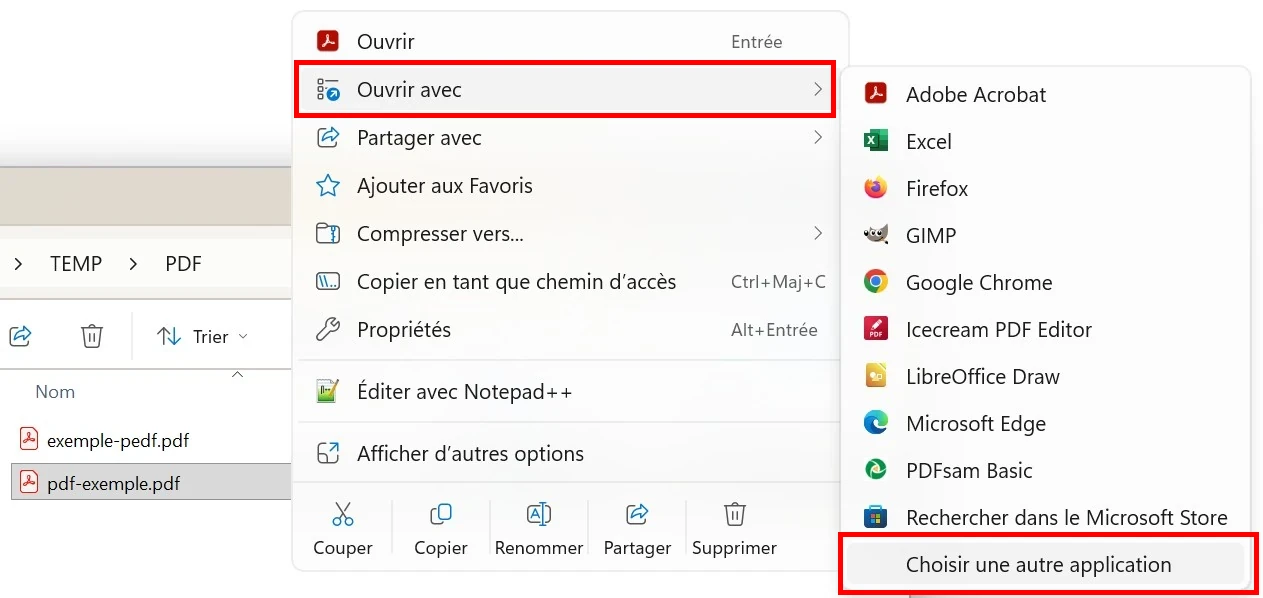 Ouvrir un fichier PDF avec Word depuis le menu clic droit