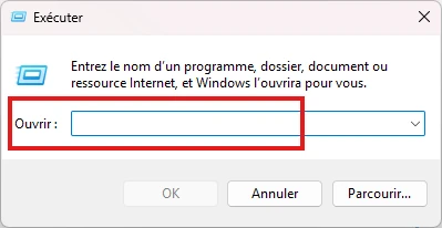 Raccourci Windows + R pour ouvrir Executer