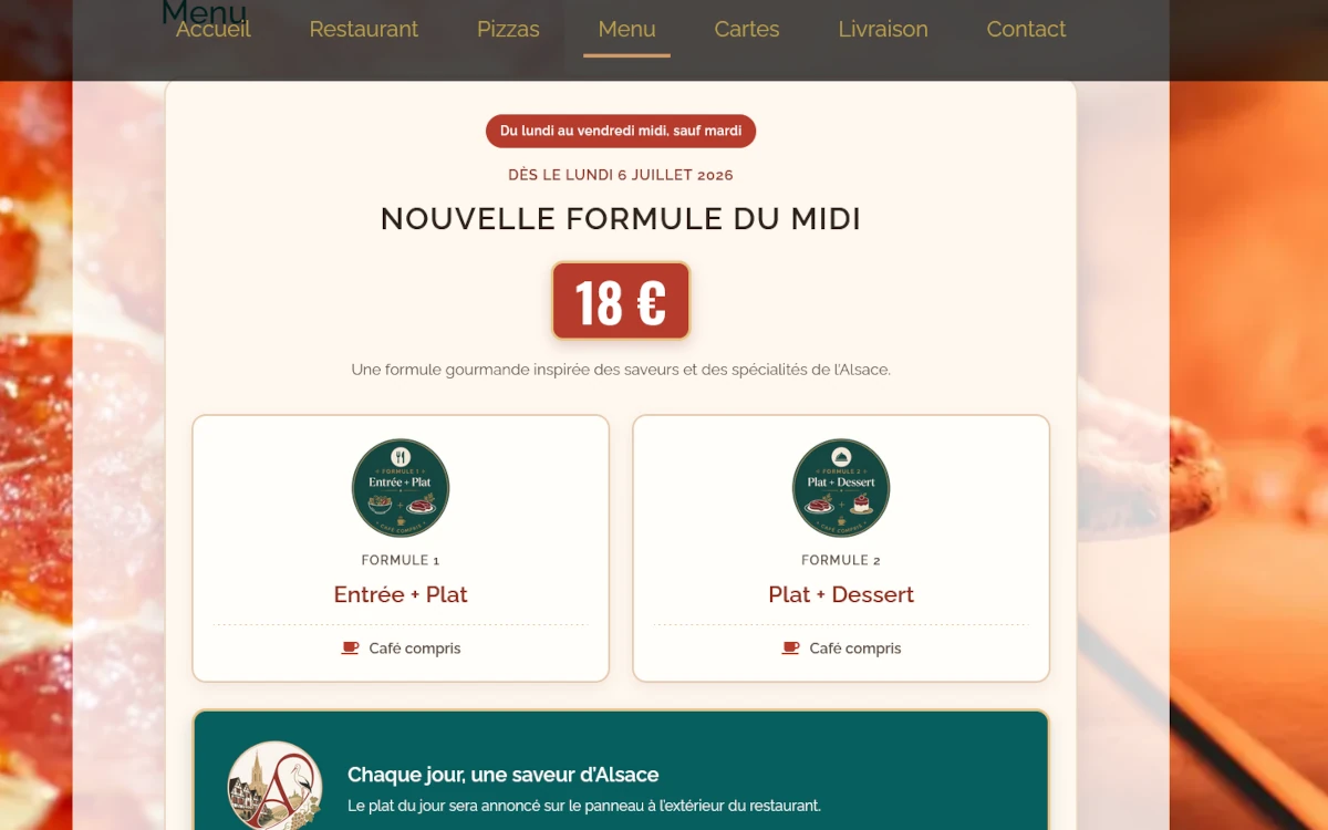 Aper&ccedil;u du site web La Flamb&eacute;e de Thierry