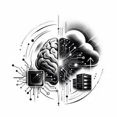 Illustration cloud, intelligence artificielle et outils numériques