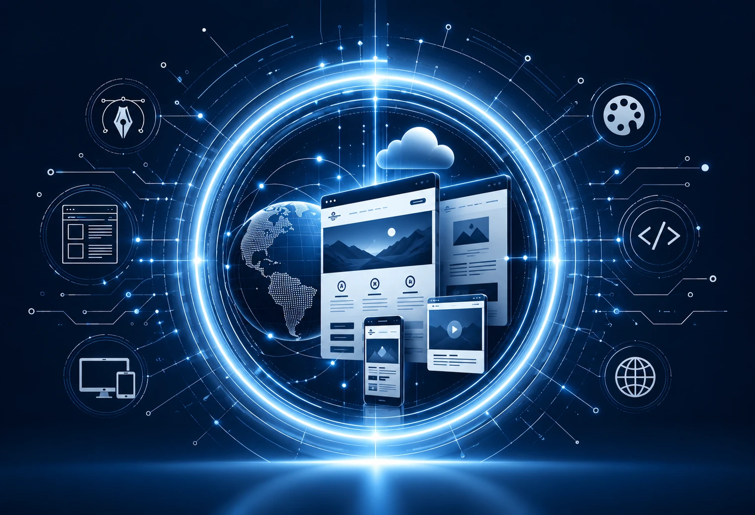 Illustration de conception et de d&eacute;veloppement de sites web